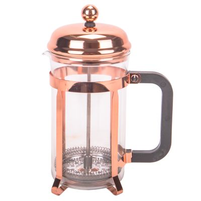 CAFETERA PRENSA FRANCESA VIDRO 600ML TAPA INOX GOLDEN ROSE