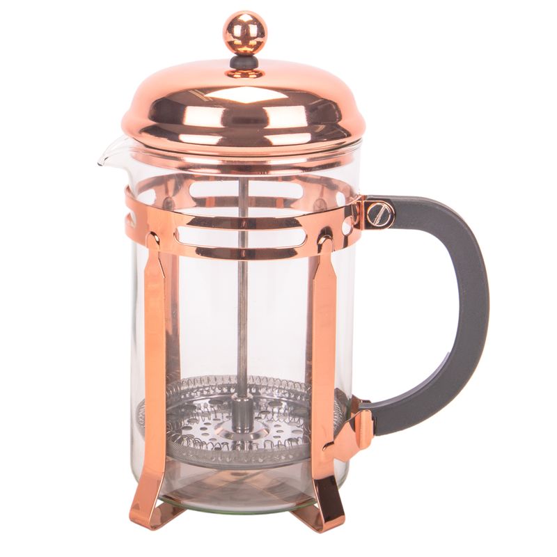 CAFETEIRA PRENSA FRANCESA VIDRO 800ML TAMPA INOX GOLDEN ROSE