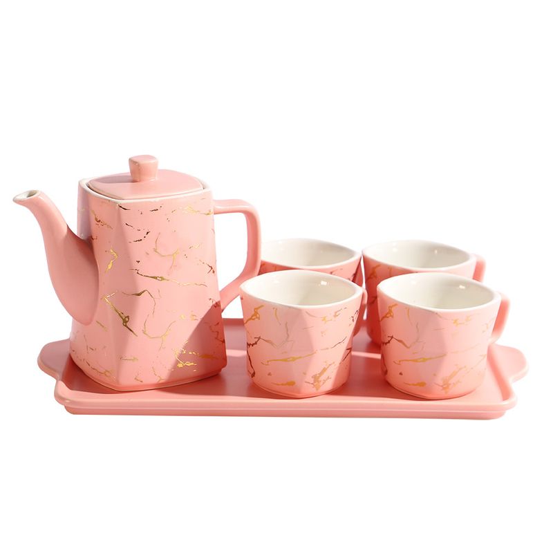 JUEGO DE TAZAS C/TETERA Y BANDEJA 6PZS