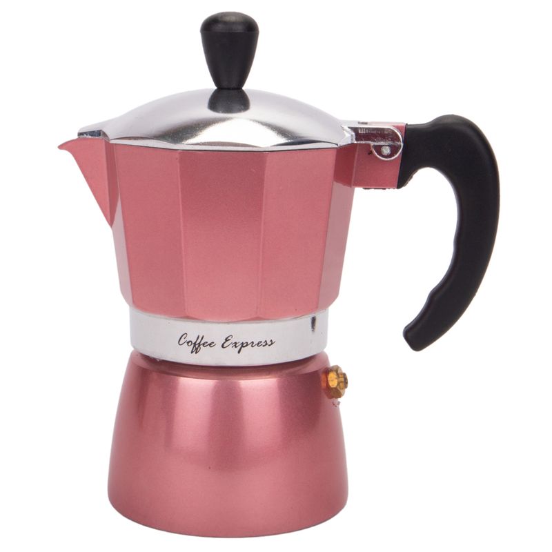 CAFETERA ITALIANA DE ALUMINIO 2 TAZAS 100ML ROSE
