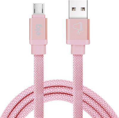 CABLE MICRO ELG CNV510PK 1M CANVAS ROSA