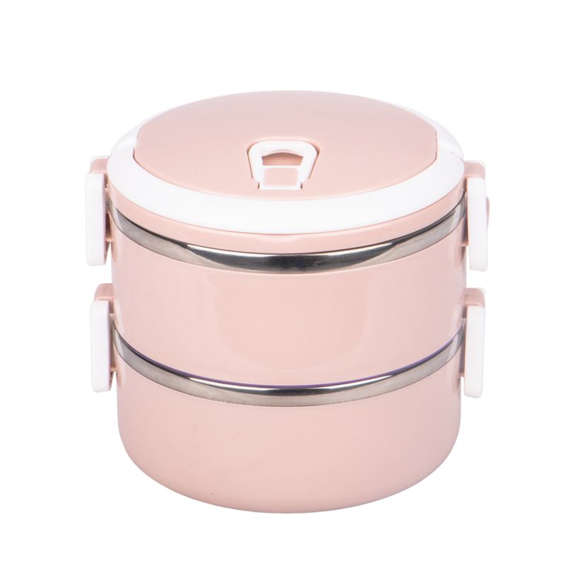 VIANDA TERMICA DE 2 PIEZA COLOR ROSADO