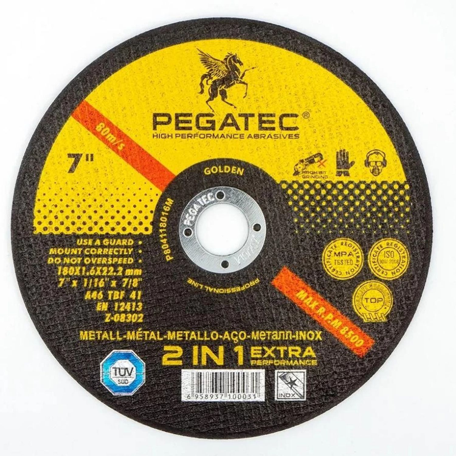 DISCO DE CORTE PEGATEC PARA METAL 7&quot; P804118016IN