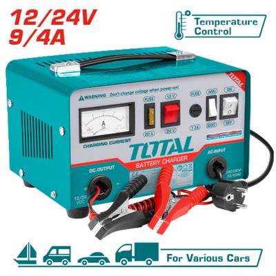 CARGADOR DE BATERÍA TOTAL 12V 24V 9A 4A TBC1601