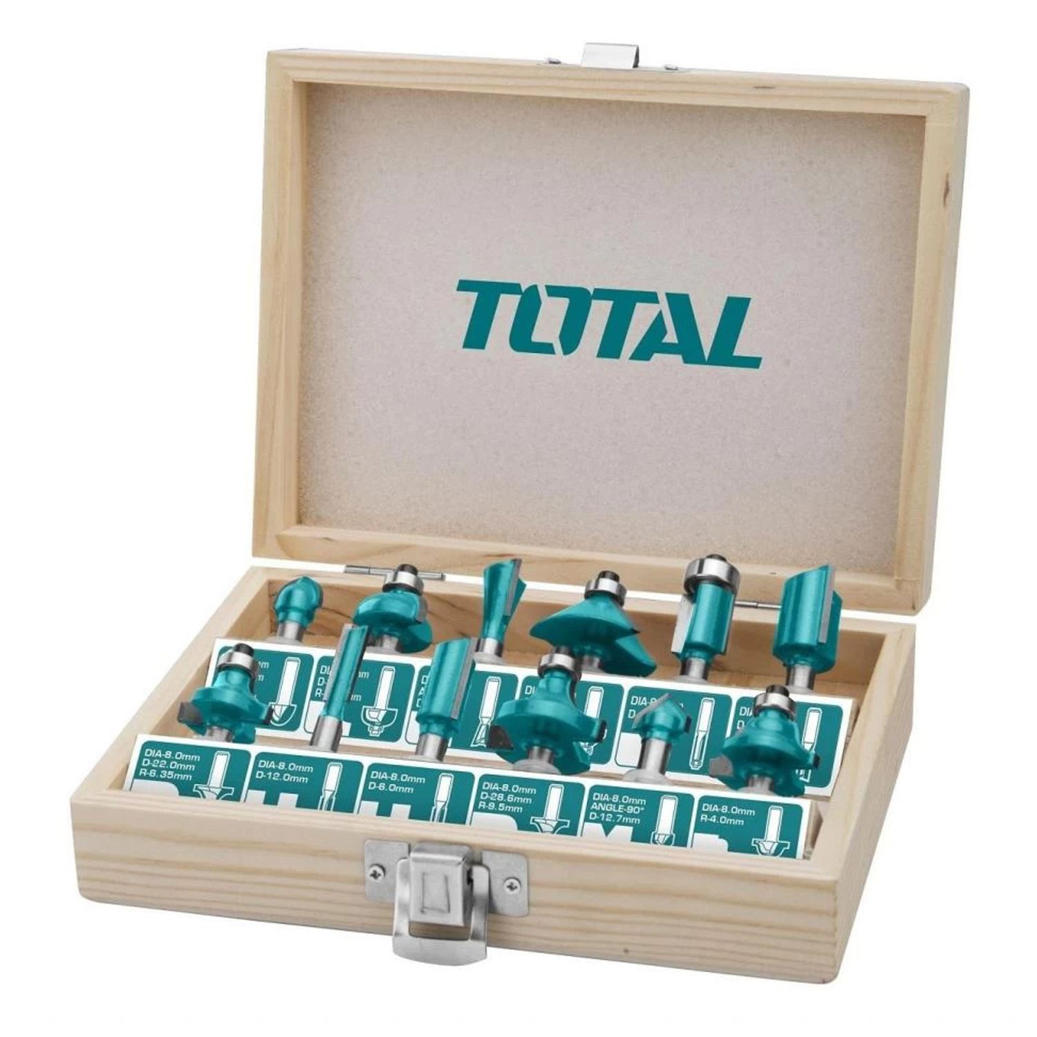 KIT DE HERRAMIENTAS PARA FRESADORAS TOTAL 8MM 12PCS