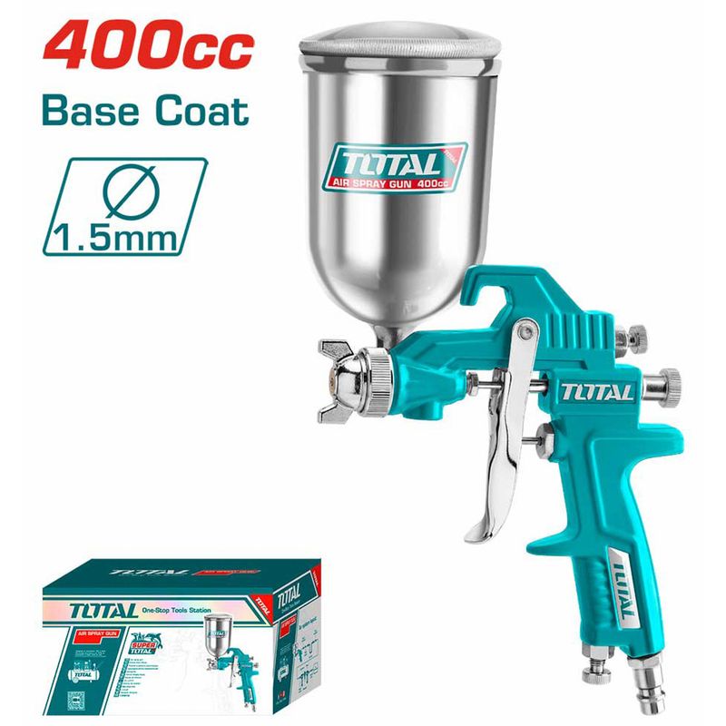 PISTOLA PARA PINTAR TOTAL 400CC DE GRAVEDAD TOTAL TAT10402