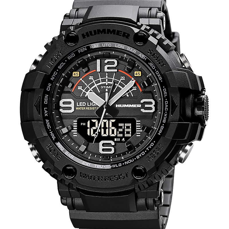 RELOJ MASCULINO ANALÓGICO Y DIGITAL HUMMER WH2-224037 -NEGRO