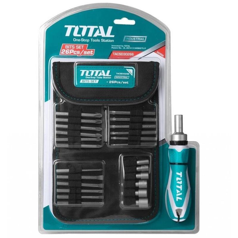 KIT DE DESTORNILLADORES TOTAL 26 PIEZAS TACSD30266