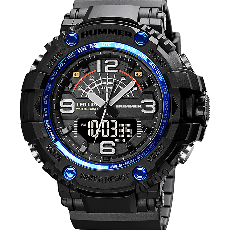 RELOJ MASCULINO ANALÓGICO Y DIGITAL HUMMER WH2-224038 - NEGR