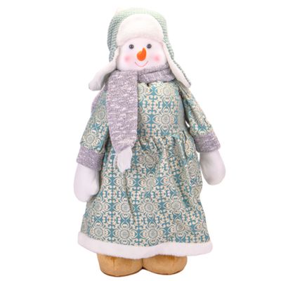 MUÑECO NIEVE DE 65CM SE ESTIRA HASTA 140CM ROPA GRIS Y CELESTE
