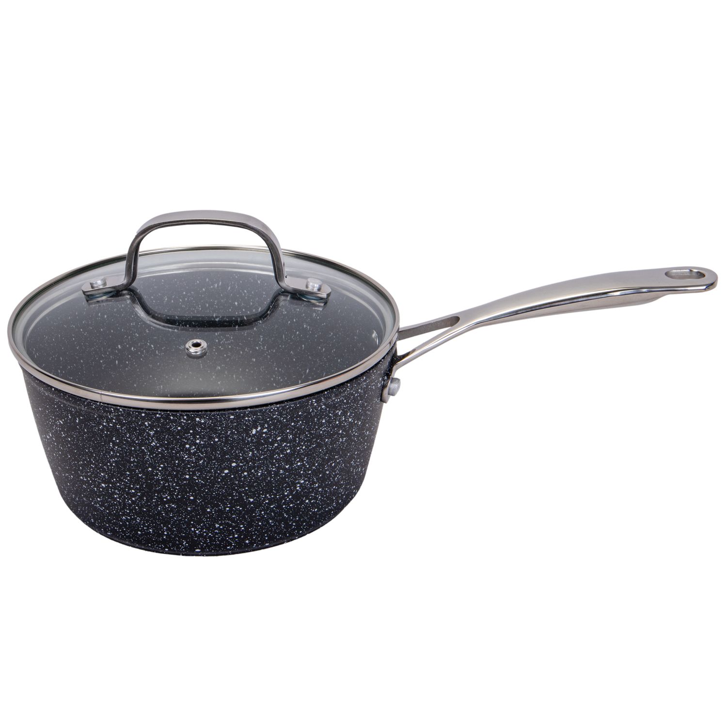  OLLA INDUCCION CON REVESTIMIENTO DE GRANITO CON TAPA UCC LIFE NEGRO 18CM 