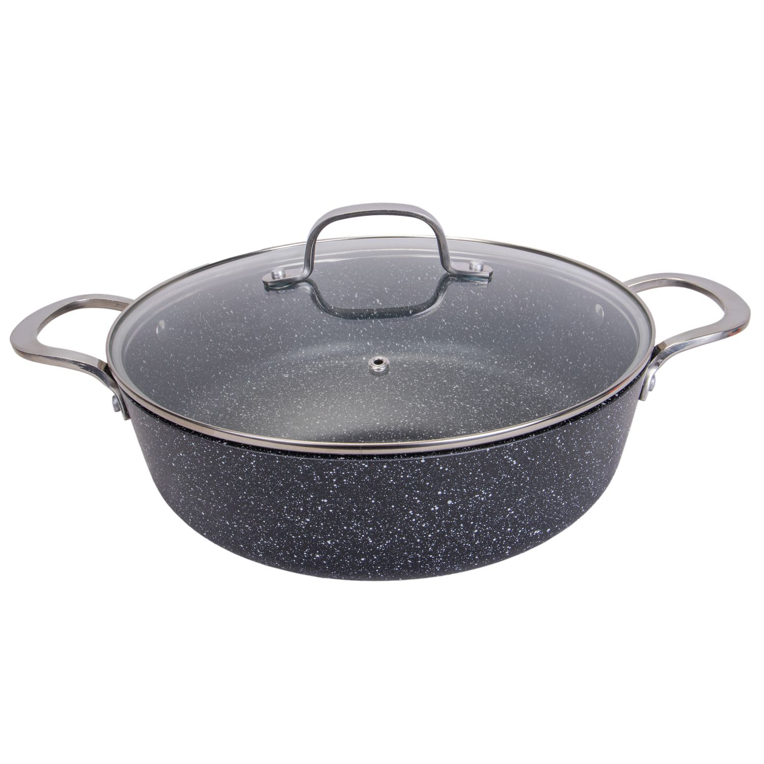  OLLA INDUCCION CON REVESTIMIENTO DE GRANITO CON TAPA UCC LIFE NEGRO 28CM 