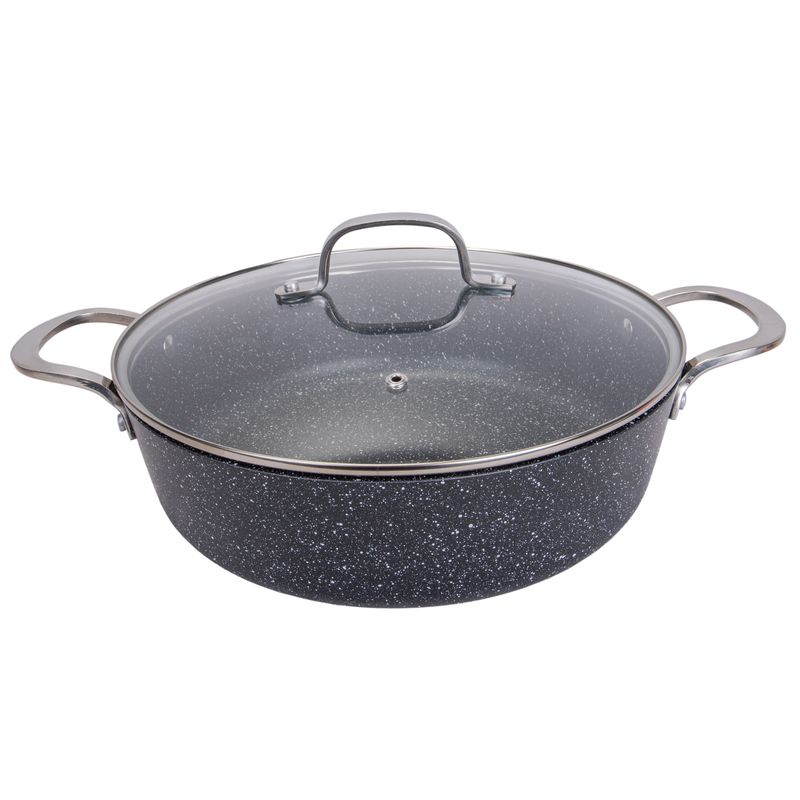  OLLA INDUCCION CON REVESTIMIENTO DE GRANITO CON TAPA UCC LIFE NEGRO 28CM 