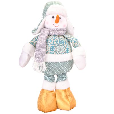 MUÑECO NIEVE DE 50CM SE ESTIRA HASTA 96CM ROPA GRIS Y CELESTE