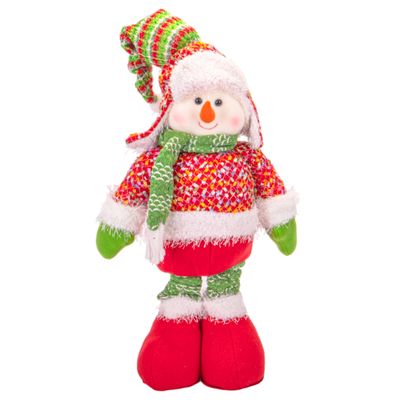 MUÑECO NIEVE DE 49CM SE ESTIRA HASTA 94CM ROPA VERDE Y ROJO