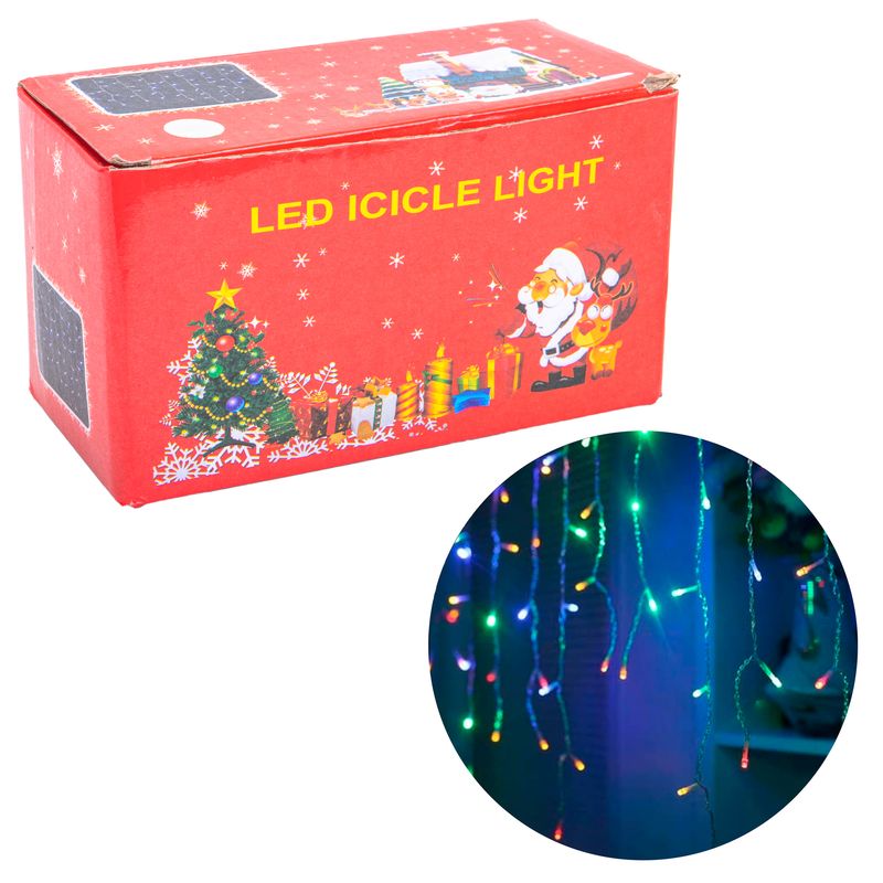 LUCES PISCA PISCA CASCADA NAVIDEÑA 300LED 8M COLORIDO 110V