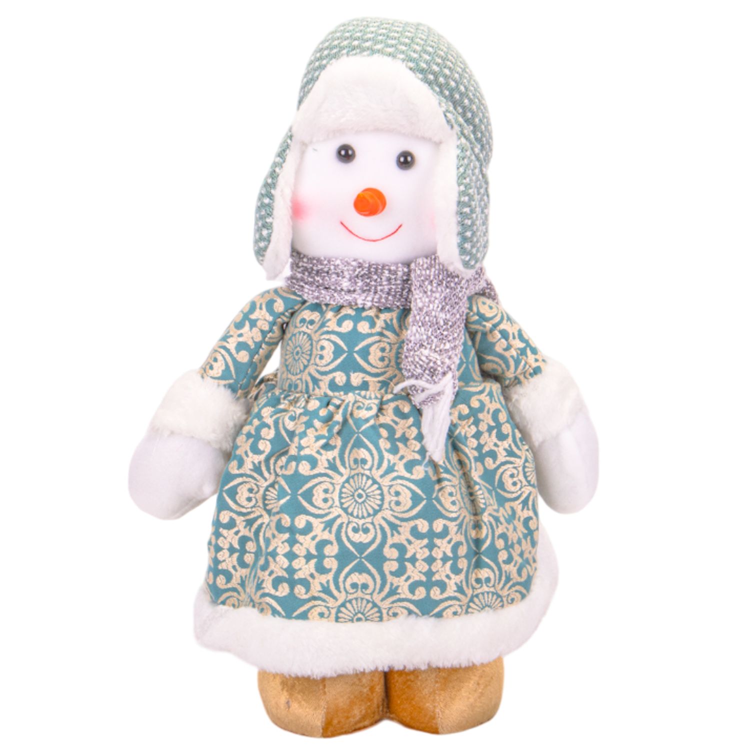MUÑECO NIEVE DE 32CM SE ESTIRA HASTA 60CM ROPA GRIS Y CELESTE