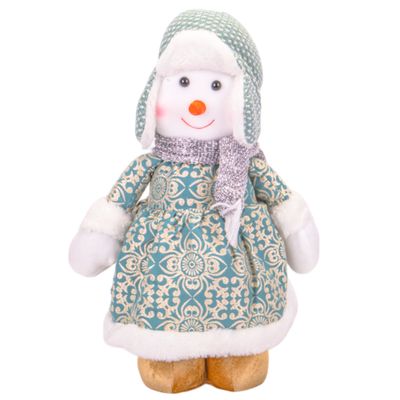 MUÑECO NIEVE DE 32CM SE ESTIRA HASTA 60CM ROPA GRIS Y CELESTE