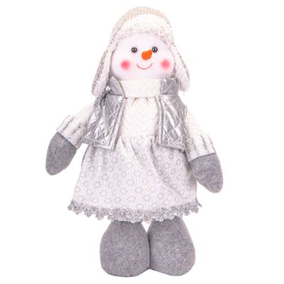 MUÑECO NIEVE DE 32CM SE ESTIRA HASTA 56CM ROPA GRIS BLANCO