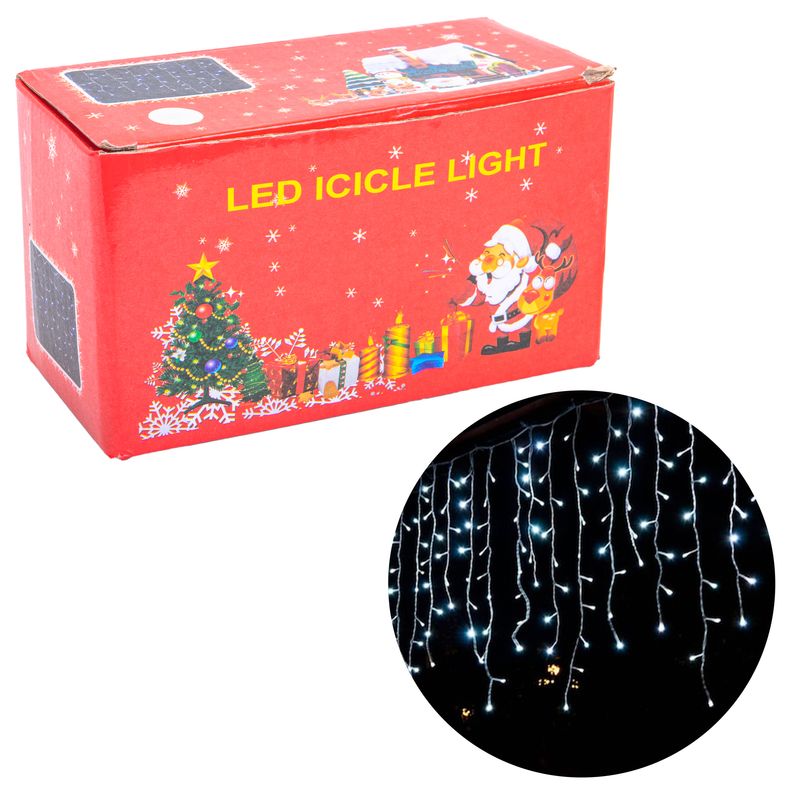 LUCES PISCA PISCA CASCADA NAVIDEÑA 300LED 8M BLANCO 110V