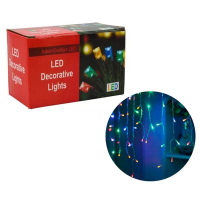 LUCES PISCA PISCA CASCADA NAVIDEÑA 240LED 6M COLORIDO 110V