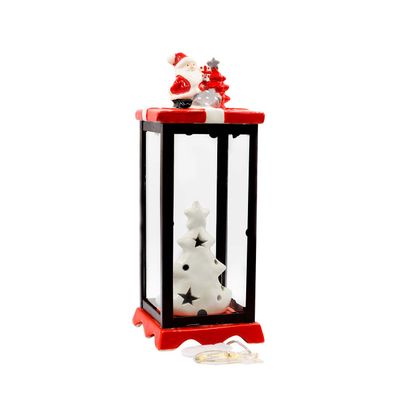 FARO NAVIDEÑO ARBOL BLANCO Y PAPA NOEL 