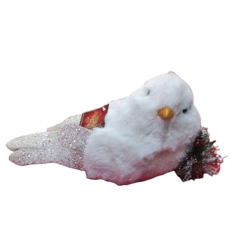 FIGURA NAVIDEÑA PAJARITO COLOR BLANCO 26*13*12
