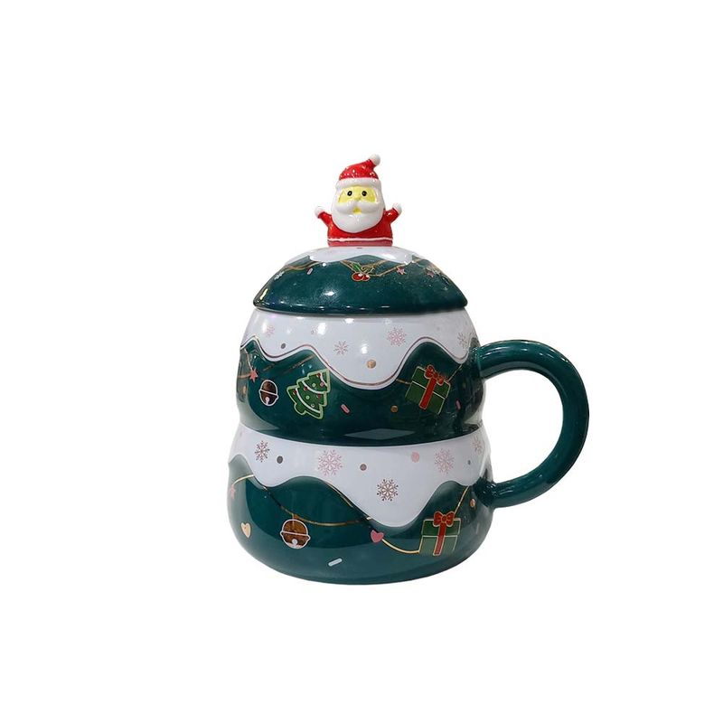 TAZA NAVIDEÑA VERDE 7.8X9.5CM