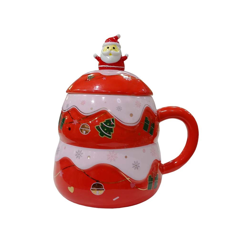 TAZA NAVIDEÑA ROJO 7.8X9.5CM
