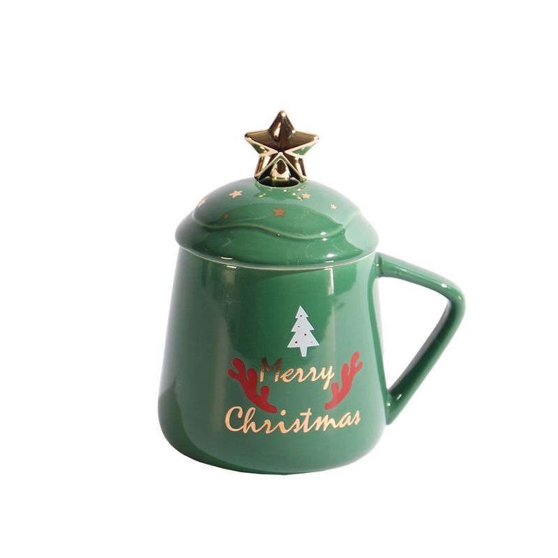 TAZA NAVIDEÑA VERDE 7.8X8.8CM 400ML