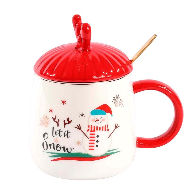 TAZA NAVIDEÑA MUNECO DE NIEVE 400ML