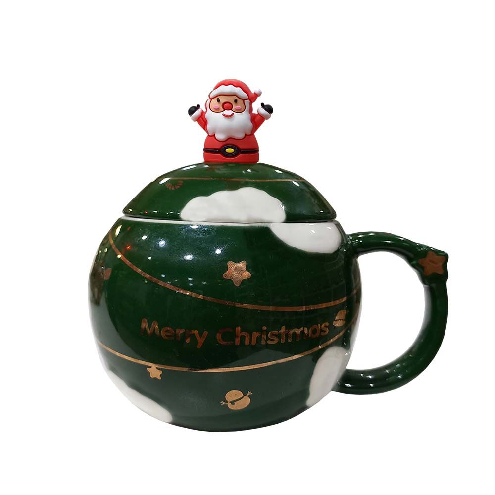 TAZA NAVIDEÑA VERDE 8X7.7CM 400ML