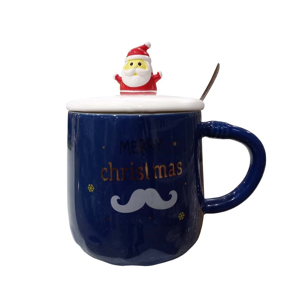 TAZA NAVIDEÑA AZUL 7.3X8.7CM 400ML