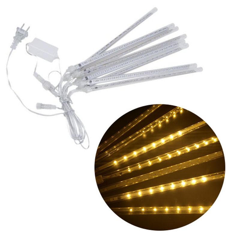 LUZ EFECTO LLUVIA 50CM 110V 8 TUBOS COLOR AMARILLO CALIDO