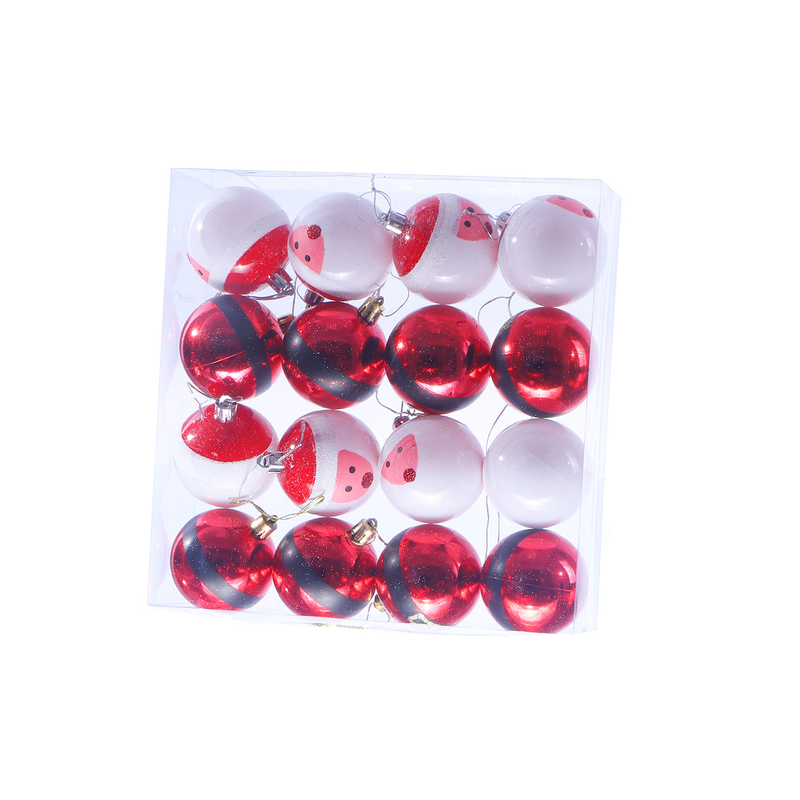 BOLA NAVIDEÑA DE PAPA NOEL 6CM 16PCS