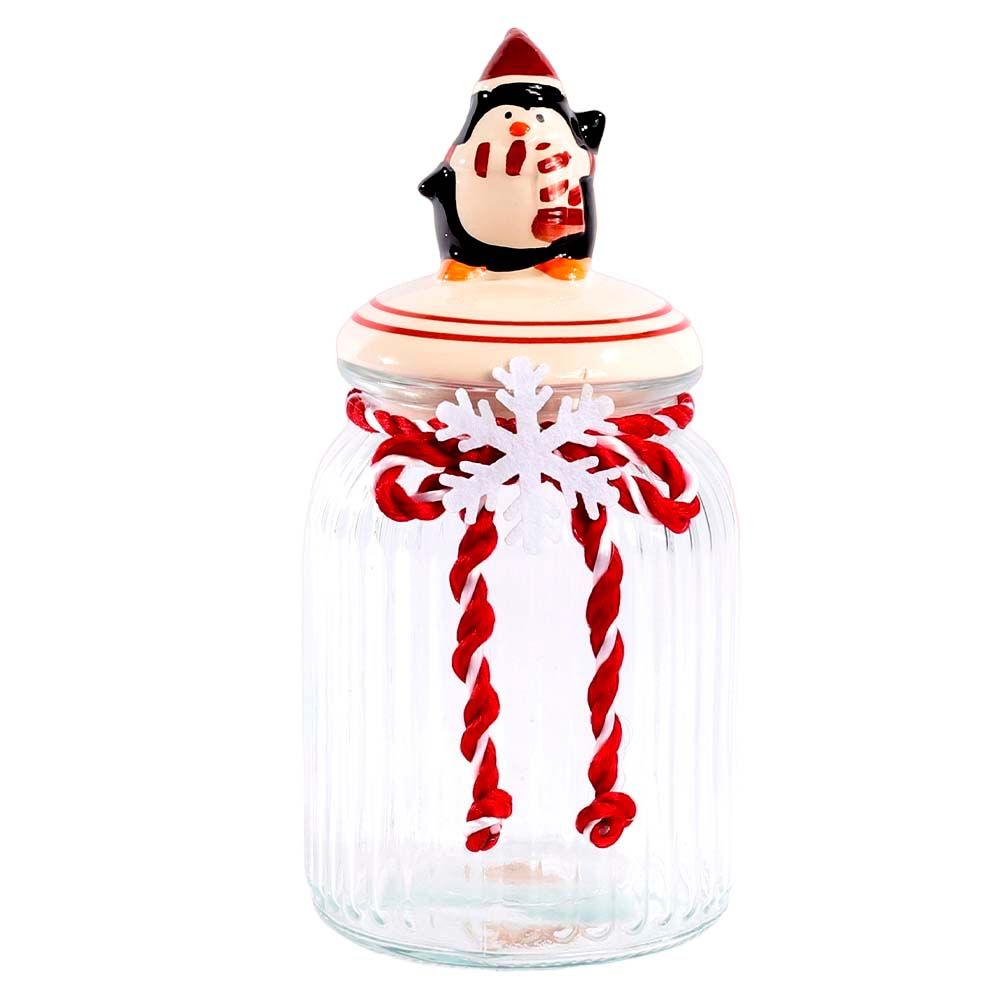 POTE NAVIDEÑO 7.7X14CM 300ML DE VIDRIO