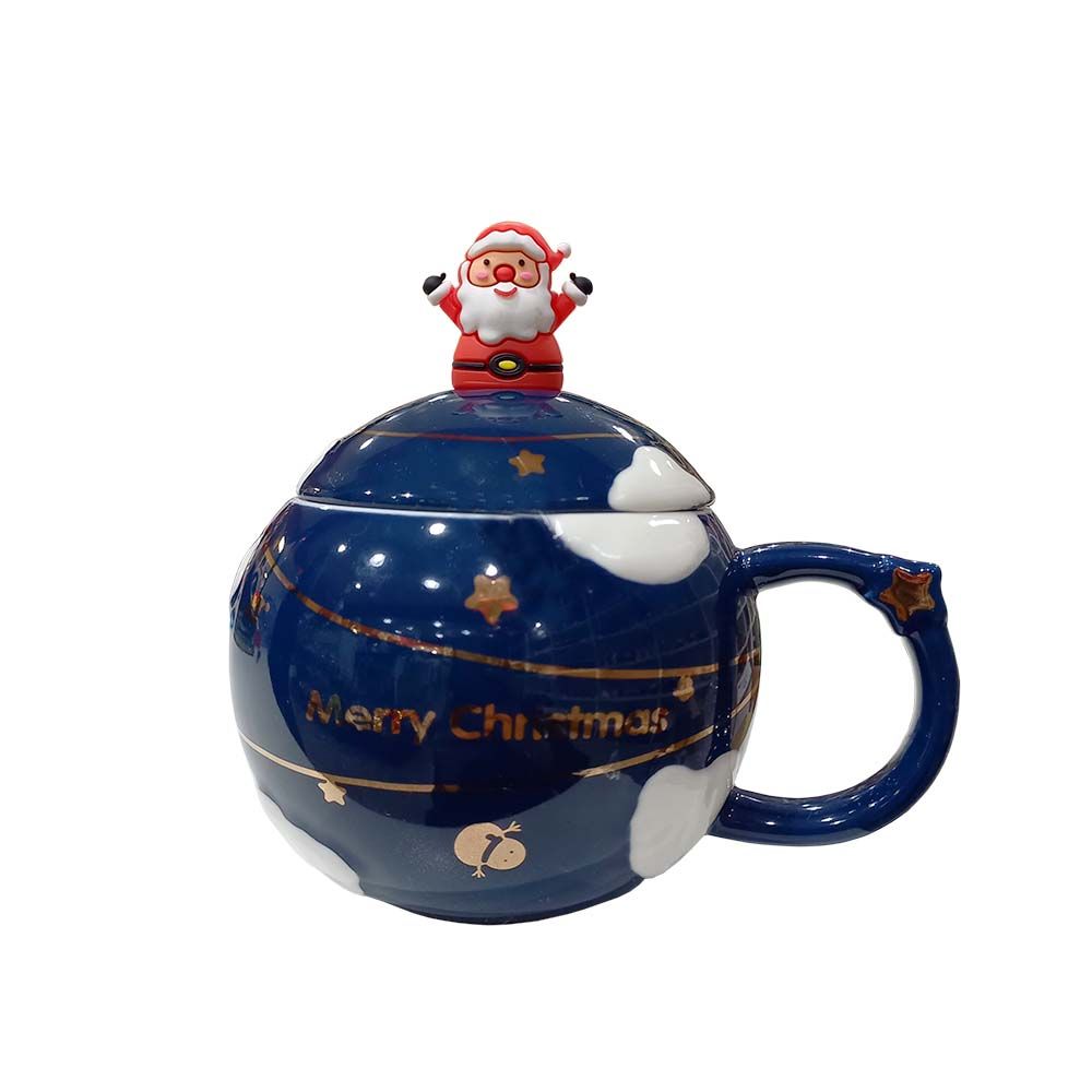 TAZA NAVIDEÑA AZUL 8X7.7CM 400ML
