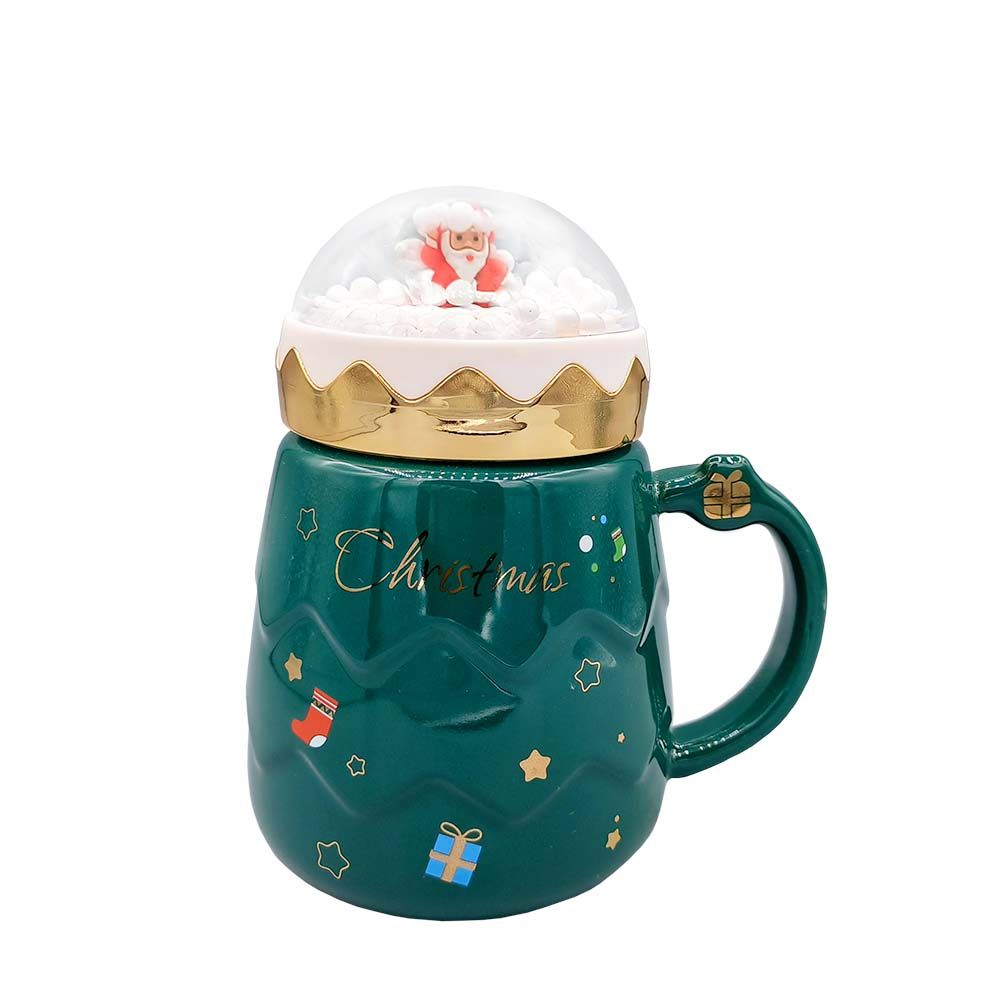 TAZA NAVIDEÑA VERDE 6.6X14CM 500ML
