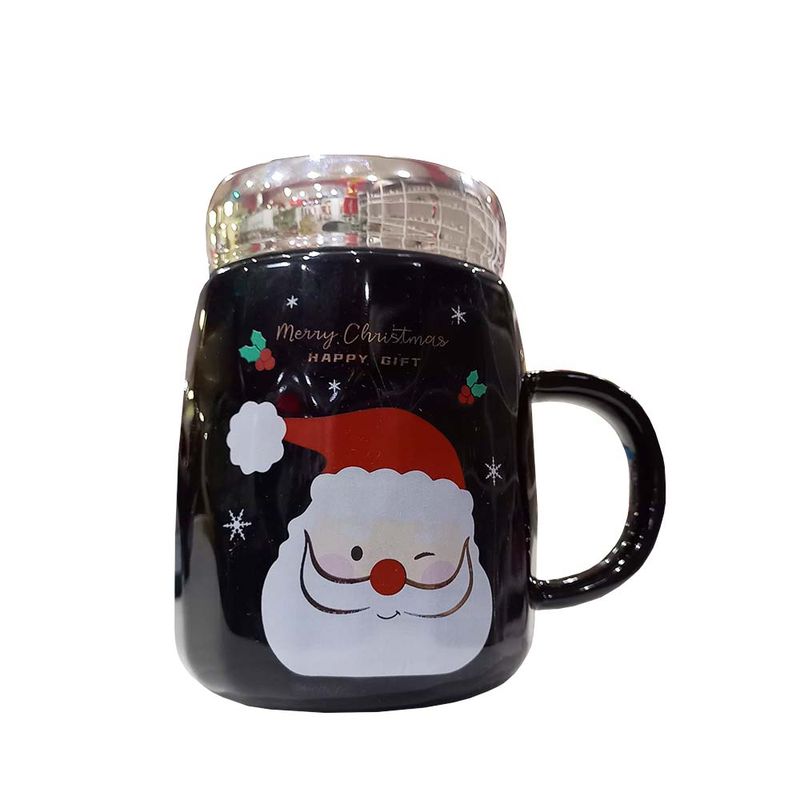 TAZA NAVIDEÑA NEGRA 7X12.7CM 540ML
