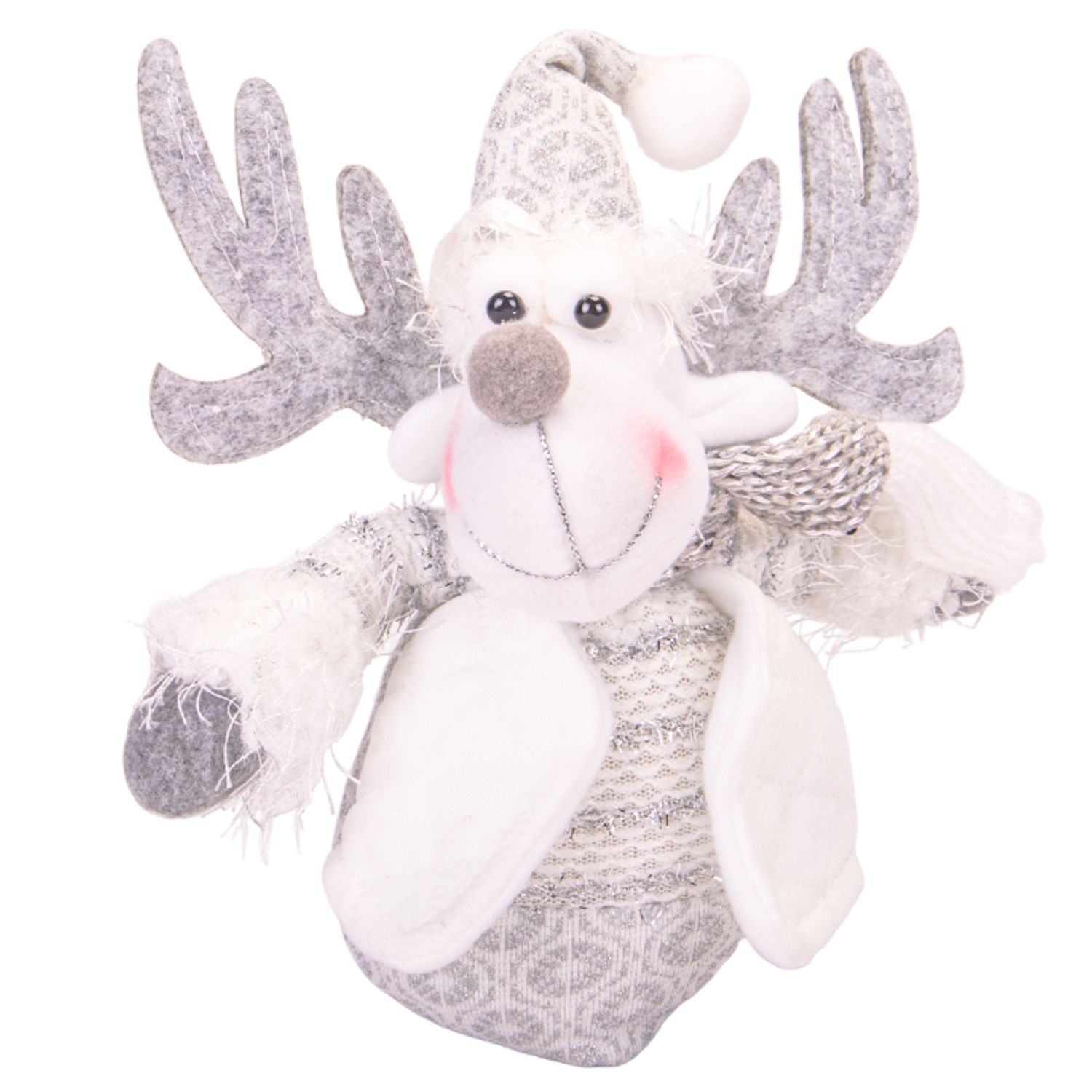 MUÑECO NAVIDEÑO RENO 15CM GRIS