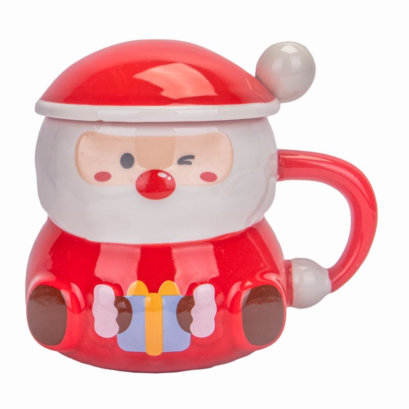 TAZA DE PORCELANA TE Y CAFE NAVIDEÑA  300ML REGALO CELESTE