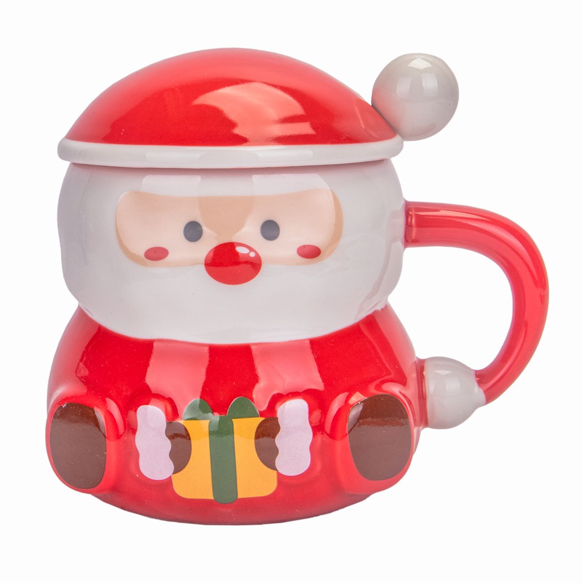 TAZA DE PORCELANA TE Y CAFE NAVIDEÑA  300ML REGALO AMARILLO
