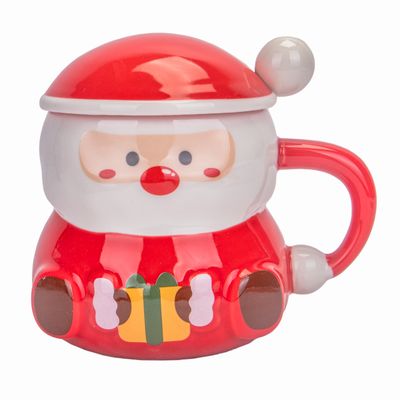 TAZA DE PORCELANA TE Y CAFE NAVIDEÑA  300ML REGALO AMARILLO