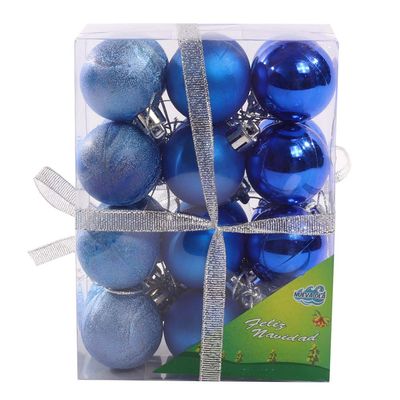 BOLA NAVIDEÑA DIFERENTES TONOS AD86103 4CM 24PZS 
