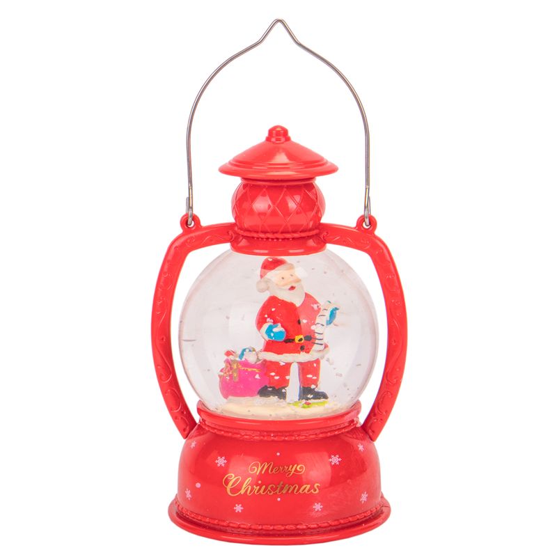LÁMPARA CON LUZ NAVIDEÑA Y PAPÁ NOEL 14 CM X 7 CM