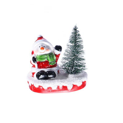 ADORNO NAVIDEÑO MUÑECO DE NIEVE Y ARBOLITO 10.7X7X11