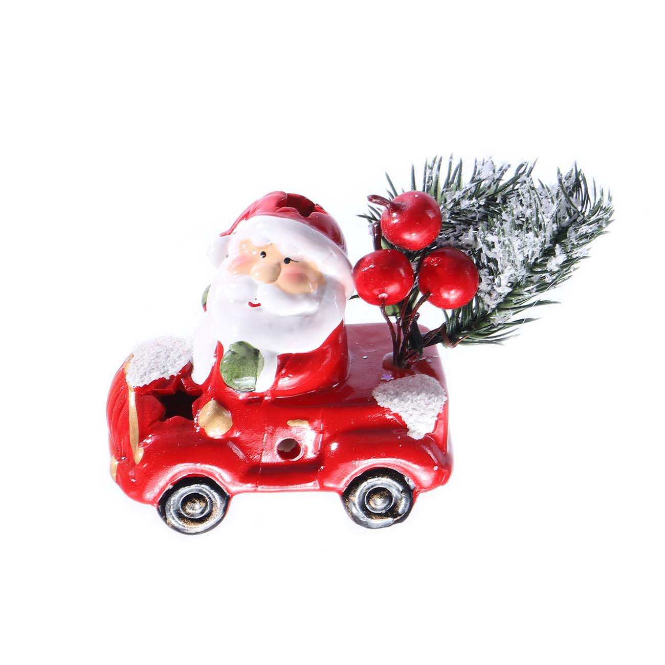 ADORNO NAVIDEÑO PAPA NOEL COCHECITO 10.2X6.4X11.5CM