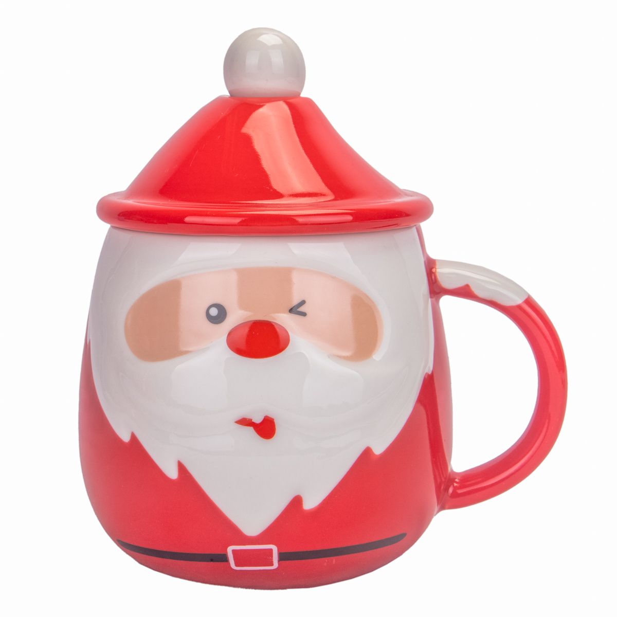 TAZA DE PORCELANA TE Y CAFE NAVIDEÑA  400ML 1 OJO CERRADO