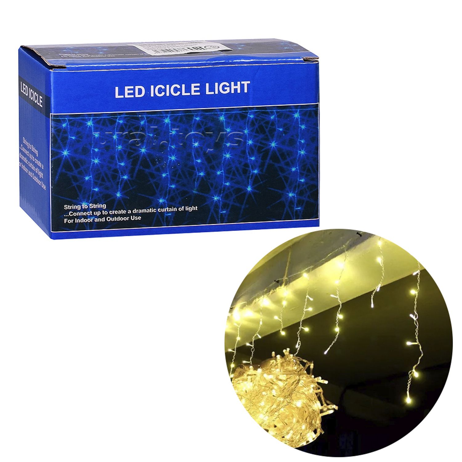 LUCES PISCA CASCADA NAVIDEÑA 96L BLANCO CÁLIDO 127V