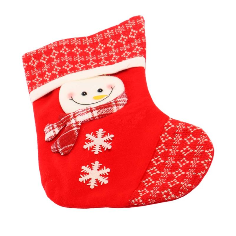 BOTA NAVIDEÑA ROJA CON MUÑECO DE NIEVE